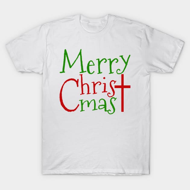 Jesus Cross Merry Christmas T-Shirt by Sleazoid